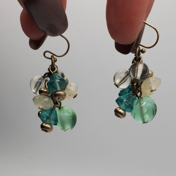 Blue and Green Earrings - Picture 1 of 13